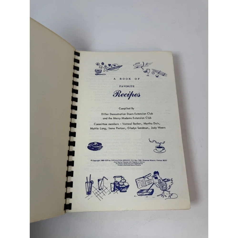 Diller Nebraska Community Spiral Cookbook 1980 Centennial Recipes‎ Vintage